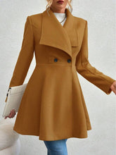 Load image into Gallery viewer, Collared Neck Button Up Long Sleeve Coat