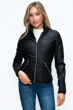 Load image into Gallery viewer, YMI Faux Layered Double-Zipper Jacket with Fuzzy Hood