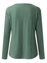 Load image into Gallery viewer, Decorative Button Round Neck Long Sleeve Top