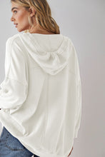 Load image into Gallery viewer, Exposed Seam Drawstring Long Sleeve Hoodie