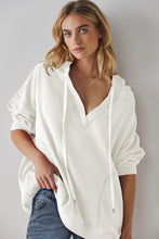 Load image into Gallery viewer, Exposed Seam Drawstring Long Sleeve Hoodie