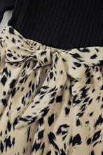 Load image into Gallery viewer, Printed Tie Waist Mock Neck Long Sleeve Dress