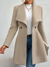 Load image into Gallery viewer, Collared Neck Button Up Long Sleeve Coat