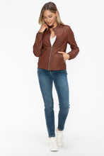 Load image into Gallery viewer, Snobbish PU Leather Biker Jacket with Side Zip Pockets