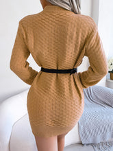 Load image into Gallery viewer, Round Neck Long Sleeve Mini Sweater Dress