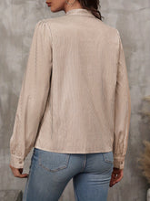 Load image into Gallery viewer, Tied Striped Long Sleeve Blouse