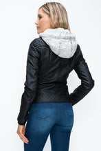 Load image into Gallery viewer, YMI Faux Layered Double-Zipper Jacket with Fuzzy Hood