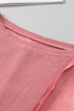 Load image into Gallery viewer, Waffle-Knit Round Neck Long Sleeve Sweatshirt