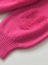 Load image into Gallery viewer, Pearl Trim Heart V-Neck Sweater