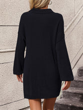 Load image into Gallery viewer, Collared Neck Long Sleeve Sweater Dress with Pockets