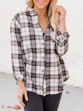 Load image into Gallery viewer, Plaid Collared Neck Long Sleeve Shirt