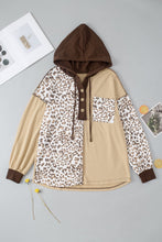 Load image into Gallery viewer, Leopard Drawstring Chest Pocket Hoodie