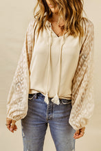 Load image into Gallery viewer, Tassel Tie Neck Long Sleeve Blouse