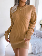 Load image into Gallery viewer, Round Neck Long Sleeve Mini Sweater Dress