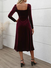 Load image into Gallery viewer, Perfee Sweetheart Neck Long Sleeve Midi Dress