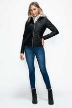 Load image into Gallery viewer, YMI Faux Layered Double-Zipper Jacket with Fuzzy Hood