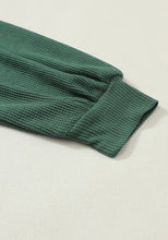 Load image into Gallery viewer, Lace Detail Round Neck Lantern Sleeve Top