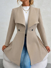 Load image into Gallery viewer, Collared Neck Button Up Long Sleeve Coat
