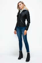 Load image into Gallery viewer, YMI Faux Layered Double-Zipper Jacket with Fuzzy Hood