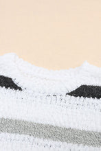 Load image into Gallery viewer, Striped Round Neck Dropped Shoulder Sweater