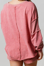 Load image into Gallery viewer, Waffle-Knit Round Neck Long Sleeve Sweatshirt