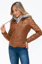 Load image into Gallery viewer, YMI Faux Layered Double-Zipper Jacket with Fuzzy Hood