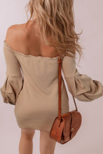 Load image into Gallery viewer, Ruched Off Shoulder Long Sleeve Dress