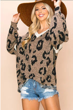 Load image into Gallery viewer, Leopard V-Neck Long Sleeve Blouse