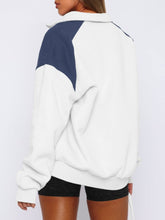 Load image into Gallery viewer, Contrast Quarter Zip Long Sleeve Sweatshirt