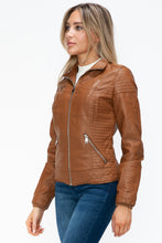 Load image into Gallery viewer, YMI Faux Layered Double-Zipper Jacket with Fuzzy Hood