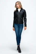 Load image into Gallery viewer, YMI Faux Layered Double-Zipper Jacket with Fuzzy Hood