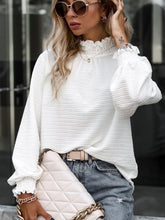 Load image into Gallery viewer, Smocked Frill Mock Neck Long Sleeve Blouse