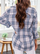 Load image into Gallery viewer, Plaid Collared Neck Long Sleeve Shirt