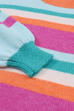 Load image into Gallery viewer, Striped Round Neck Drop Shoulder Sweater