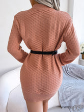 Load image into Gallery viewer, Round Neck Long Sleeve Mini Sweater Dress