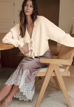 Load image into Gallery viewer, Bowknot Front V Neck Long Sleeve Cardigan