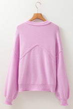 Load image into Gallery viewer, Roll Hem Ribbed Detail Drop Shoulder Sweater