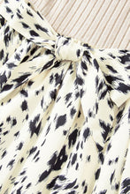 Load image into Gallery viewer, Printed Tie Waist Mock Neck Long Sleeve Dress