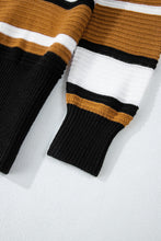Load image into Gallery viewer, Contrast Stripes V Neck Long Sleeve Sweater