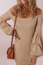 Load image into Gallery viewer, Ruched Off Shoulder Long Sleeve Dress