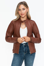 Load image into Gallery viewer, Snobbish PU Leather Biker Jacket with Side Zip Pockets