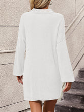Load image into Gallery viewer, Collared Neck Long Sleeve Sweater Dress with Pockets