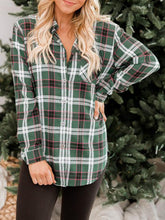 Load image into Gallery viewer, Plaid Collared Neck Long Sleeve Shirt