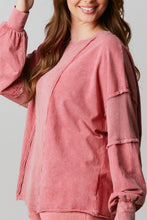 Load image into Gallery viewer, Waffle-Knit Round Neck Long Sleeve Sweatshirt