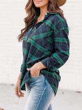 Load image into Gallery viewer, Plaid Collared Neck Long Sleeve Shirt