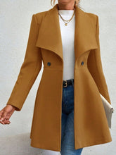 Load image into Gallery viewer, Collared Neck Button Up Long Sleeve Coat