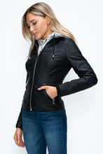 Load image into Gallery viewer, YMI Faux Layered Double-Zipper Jacket with Fuzzy Hood