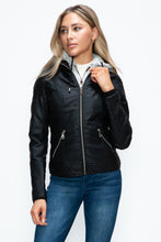 Load image into Gallery viewer, YMI Faux Layered Double-Zipper Jacket with Fuzzy Hood