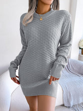 Load image into Gallery viewer, Round Neck Long Sleeve Mini Sweater Dress