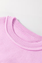 Load image into Gallery viewer, Roll Hem Ribbed Detail Drop Shoulder Sweater